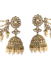 Zareen Jhumki Earrings With Ear Chain