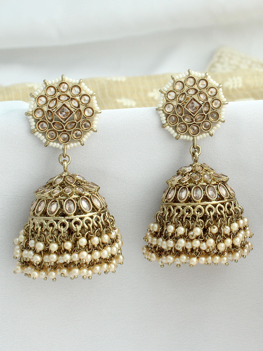 Pakhi Jhumki Earrings-Gold