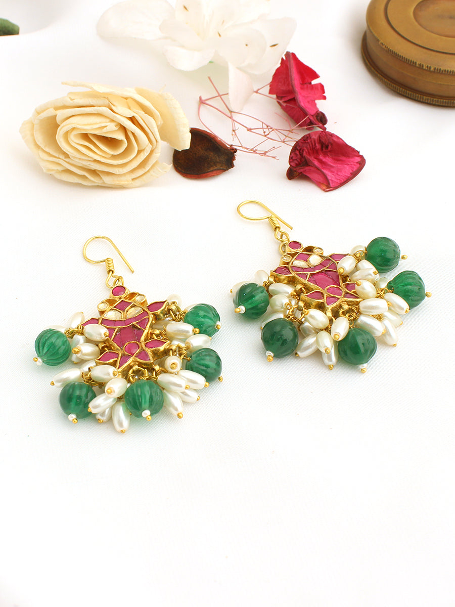 Disha Earrings-Hot Pink