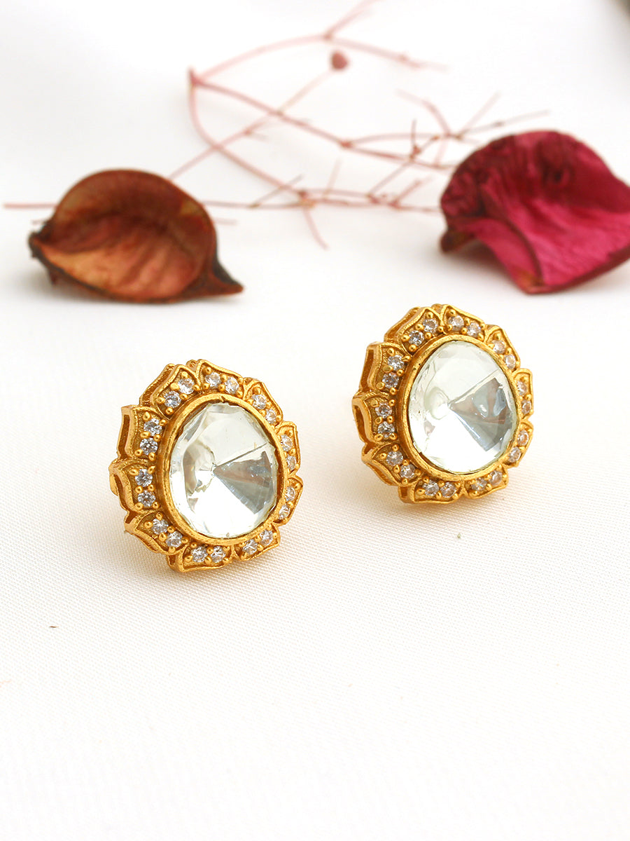 Tashvi Stud Earrings-White