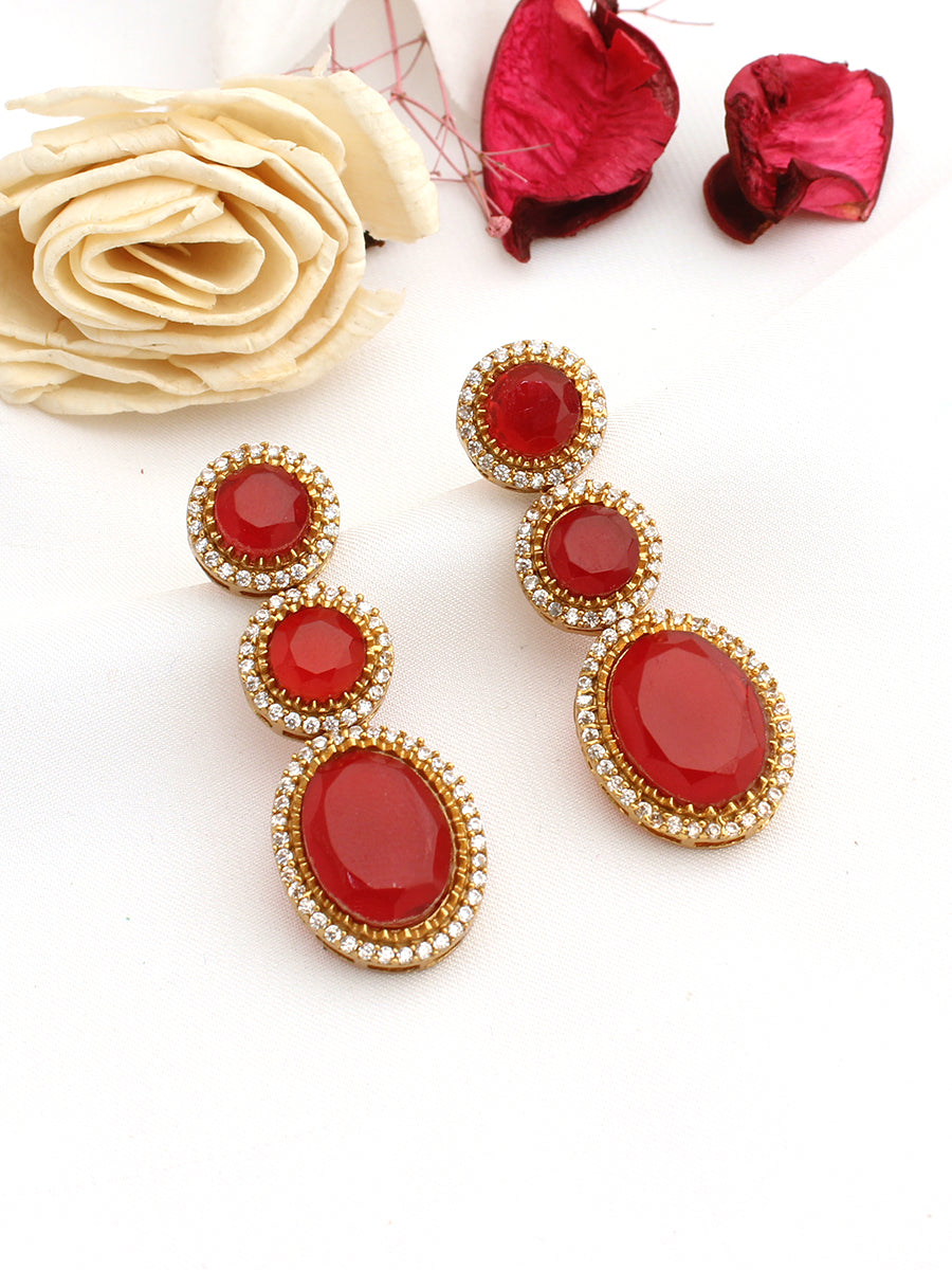 Navita Earrings-Maroon