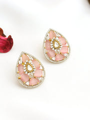 Krishvi Stud Earrings-Pastel Pink