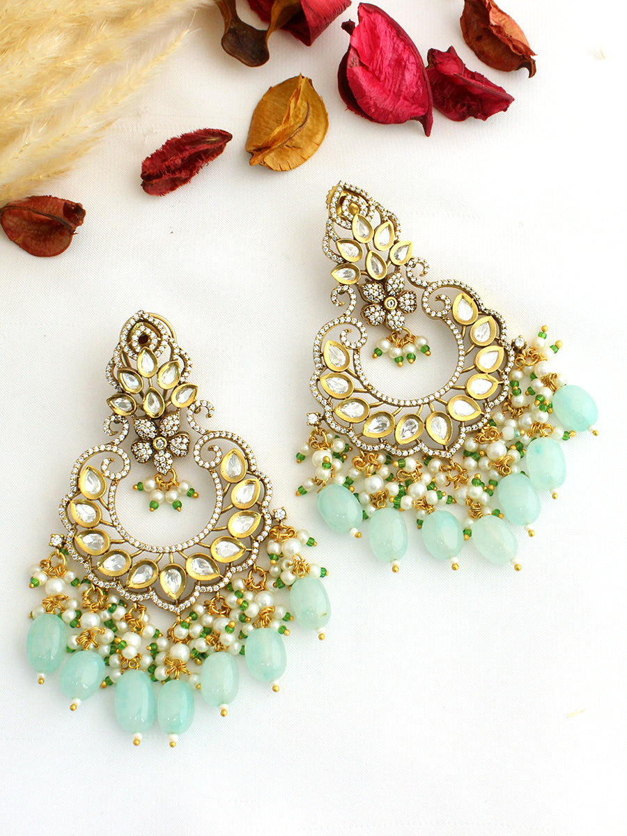 Avishi Chandbali Earrings-Mint Green