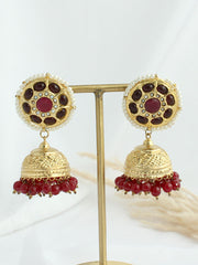 Zainab Earrings - Maroon