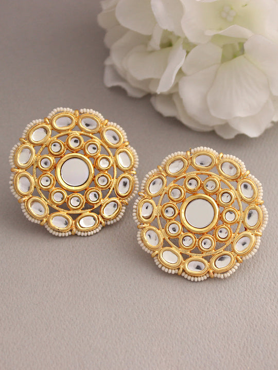 Samiya Stud Earrings - White