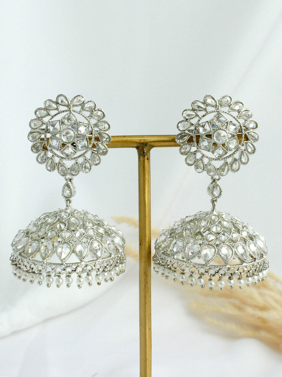 Krutika Jhumki Earrings - Silver