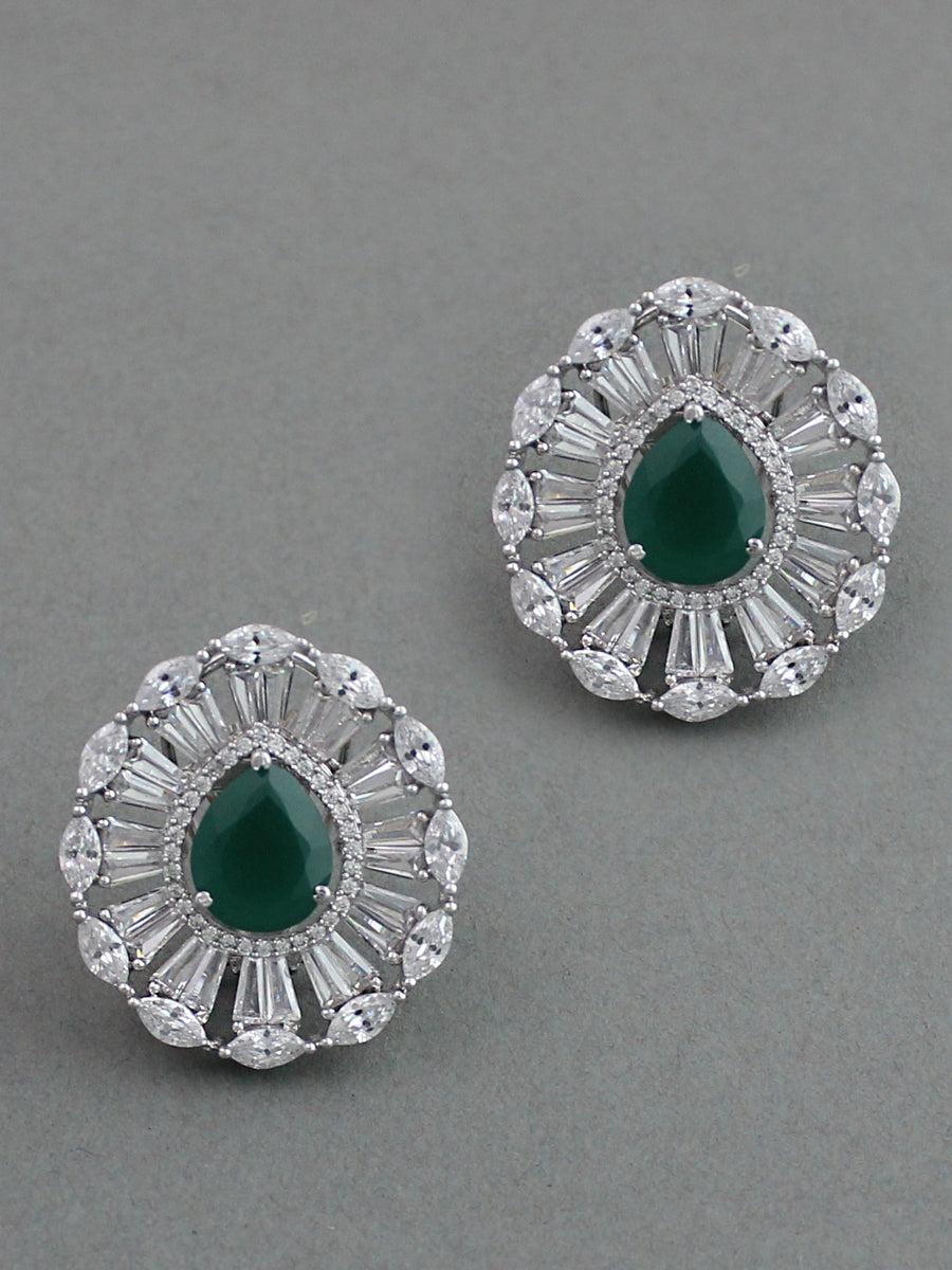 Mitali Stud Earrings-Green