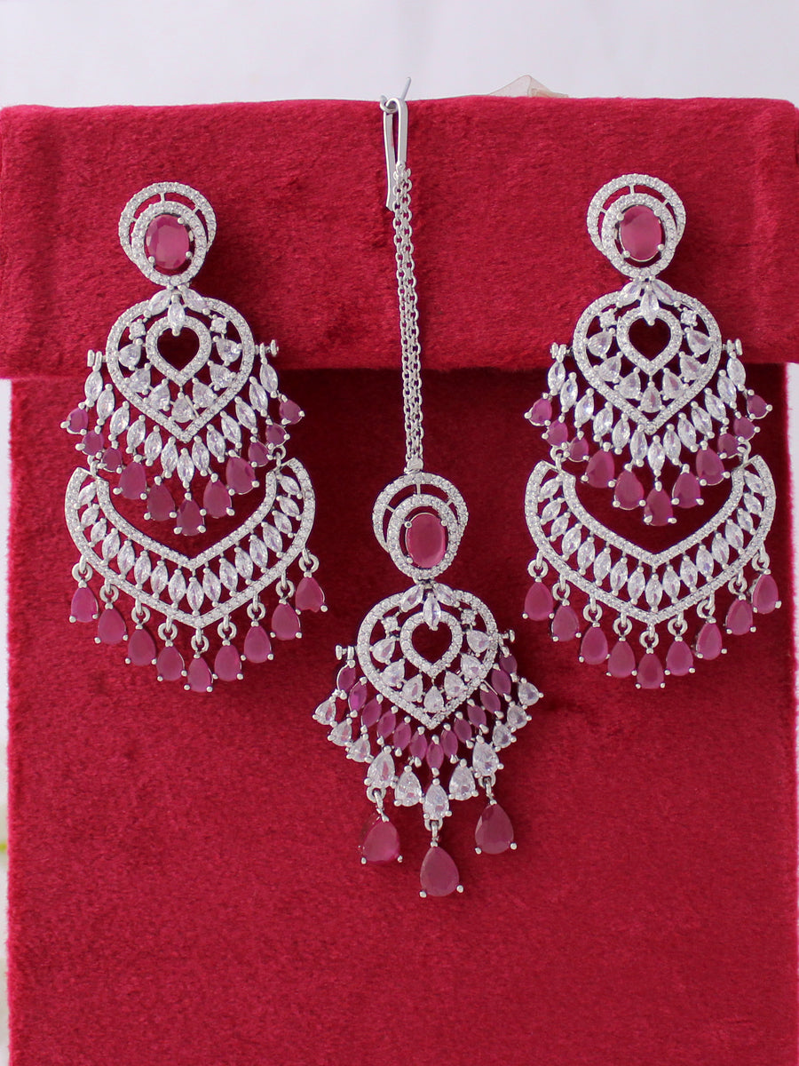 Noor Earrings & Tikka-Ruby