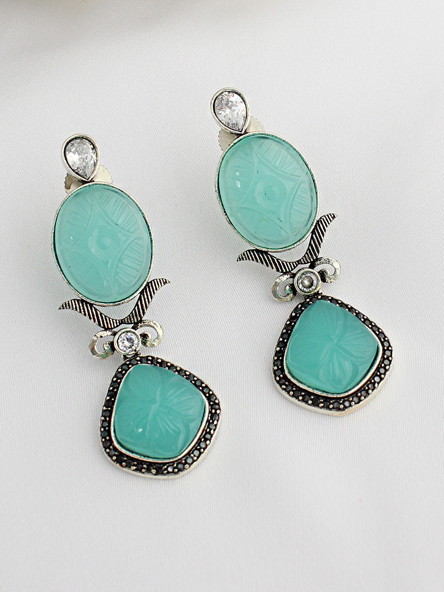 Raipur Earrings-Aqua