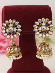 Damini Jhumki Earrings-Blue