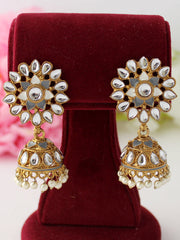 Damini Jhumki Earrings-Grey