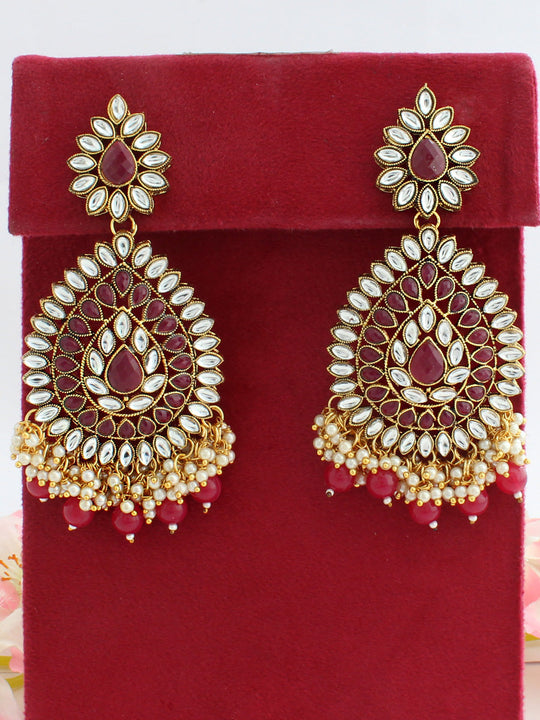 Saba Earrings-Maroon