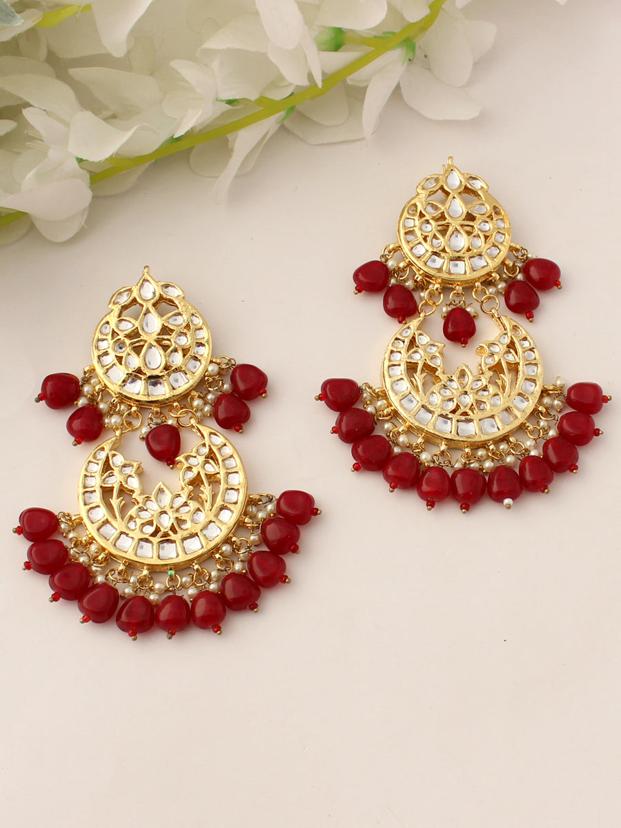 Dhwani Earrings-Maroon