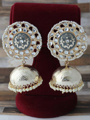 Mehar Jhumki Earrings-Grey