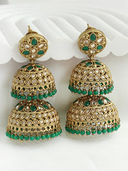 Minal Jhumki Earrings  - Green