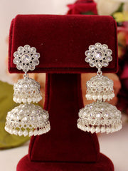 Aleena Jhumki Earrings-Silver