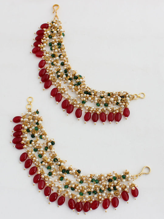 Vaani Ear Chain-Maroon