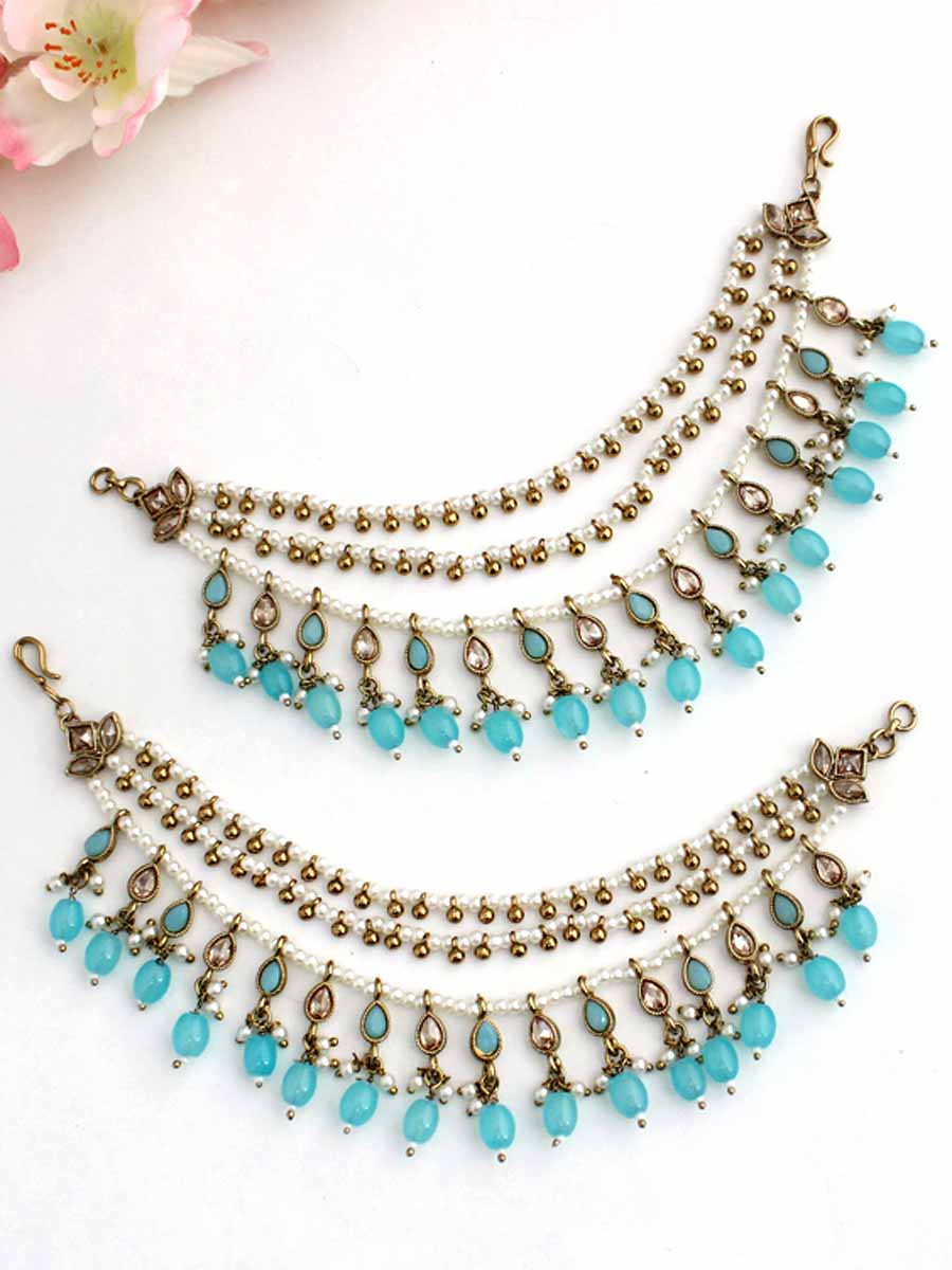 Suhair Ear Chain-Turquoise