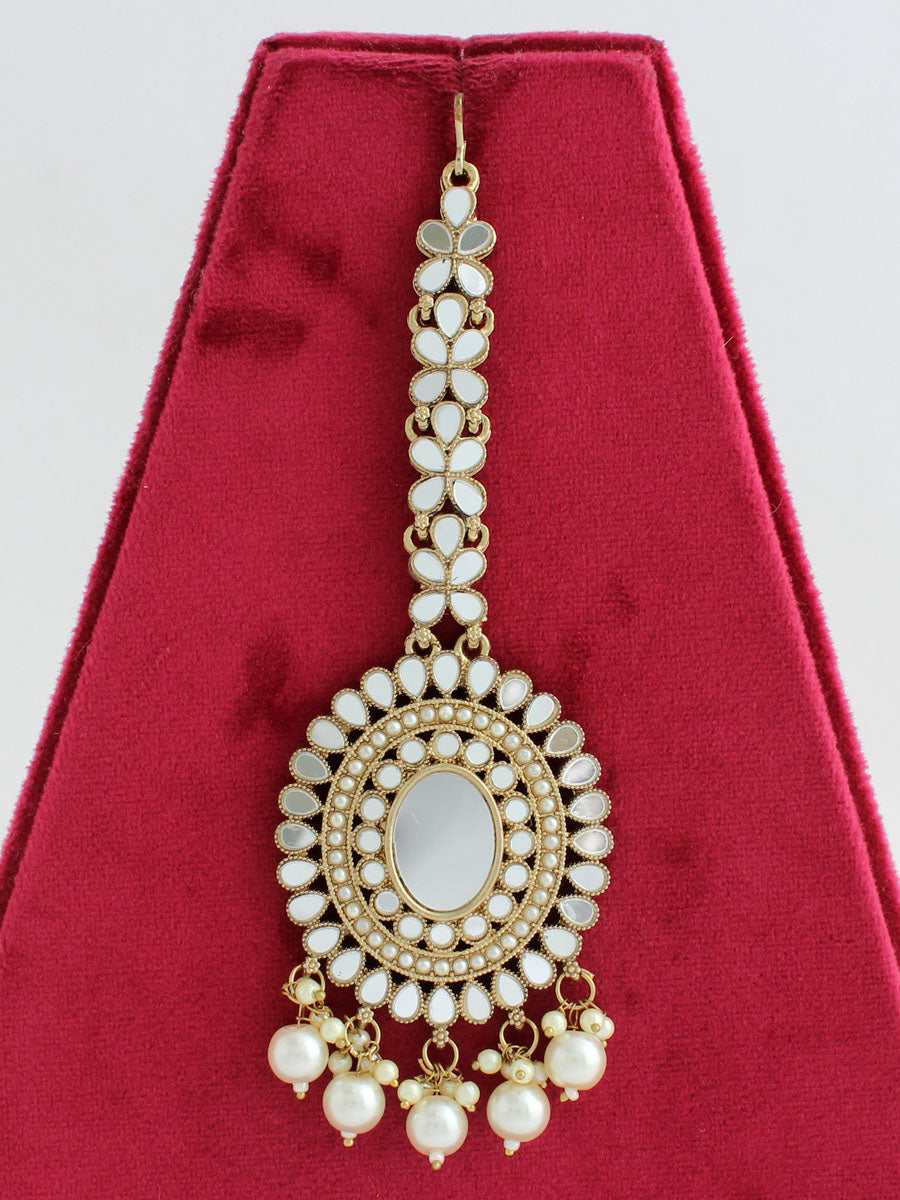 Nushrat Maang Tikka-Antique Gold