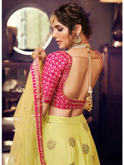 Maryam Lime Green Net Lehenga