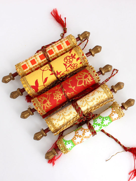 Pack of 5 Pc Handmade Printed Gift / Shagun Scroll / Farman Money Envelopes