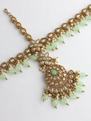 Areeka Sheeshphool Mathapatti-Mint Green