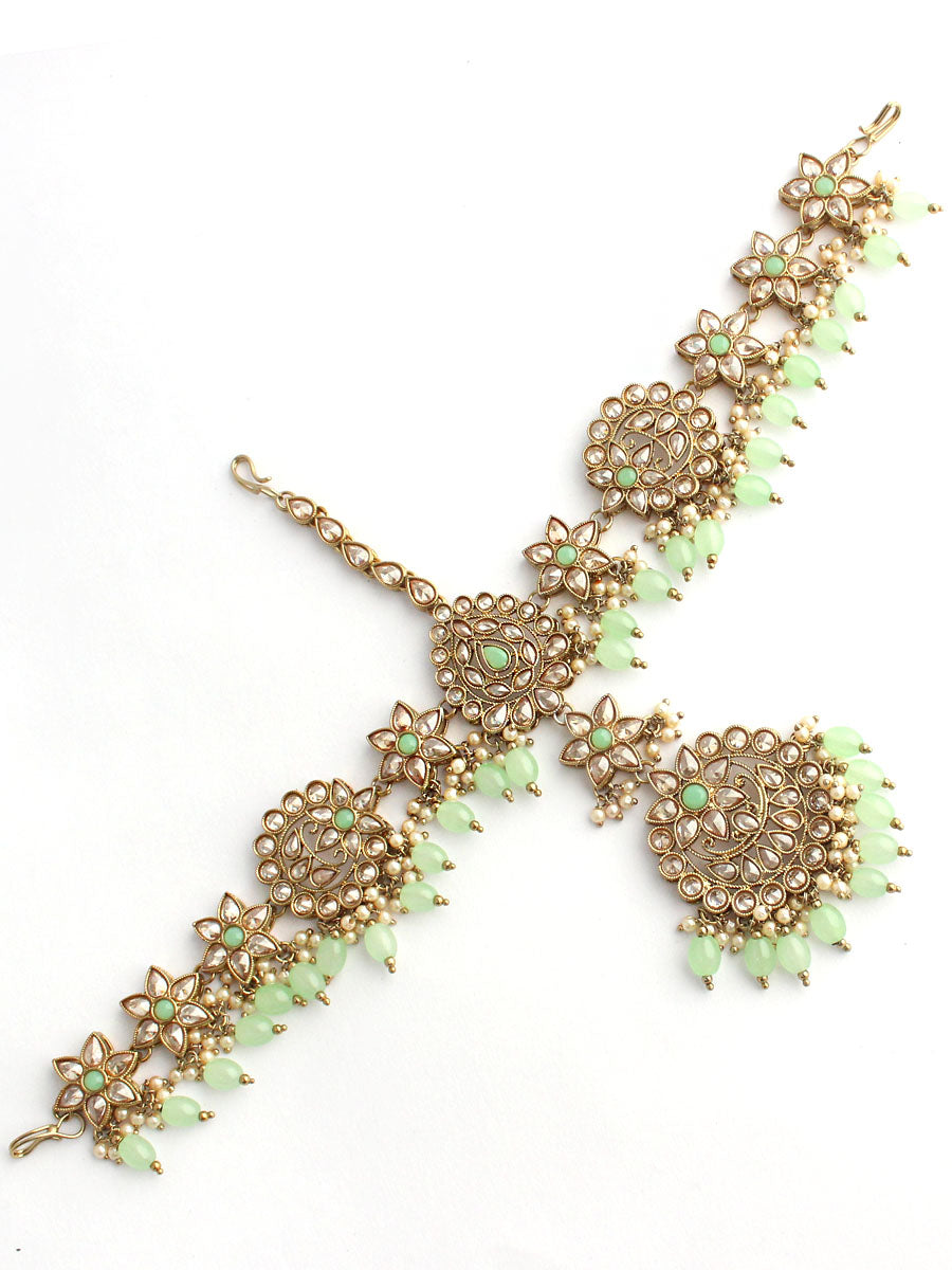 Akansha Sheeshphool Mathapatti-Mint Green