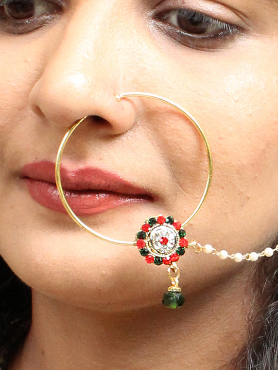 Jivika Nose Ring-Multicolor