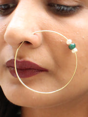 Mehnaaz Nose Ring-Green