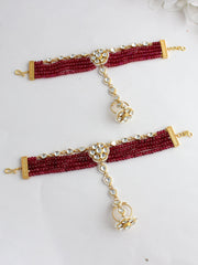 Nivedita Hand Harness/Bracelet-Maroon