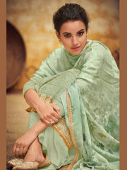 Kayra Mint Green Semi Stitched Suit-Mint Green