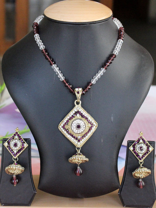 Ismat Pendant Set-Purple