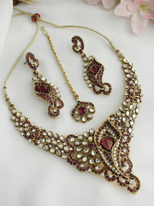 Tina Necklace Set-Purple