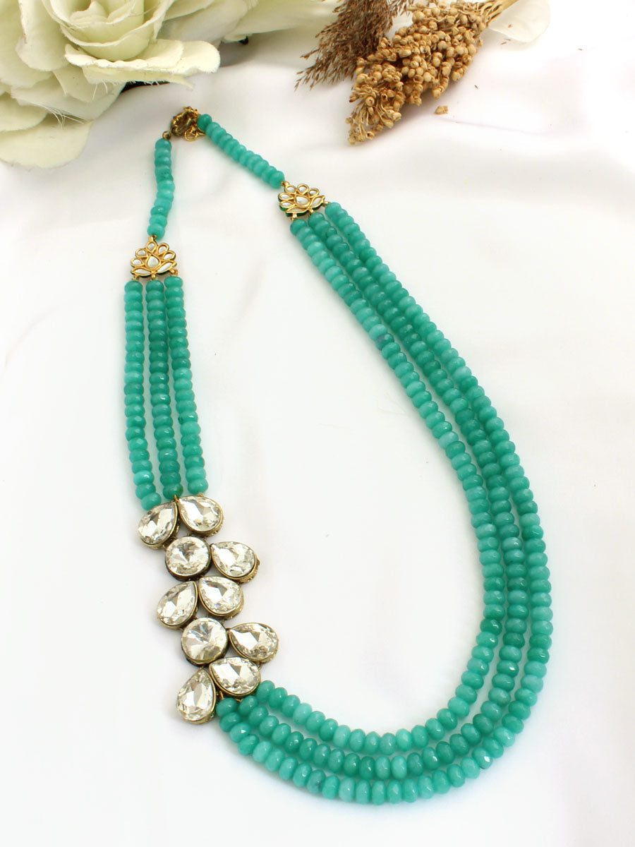 Rashita Layered Necklace-Mint green