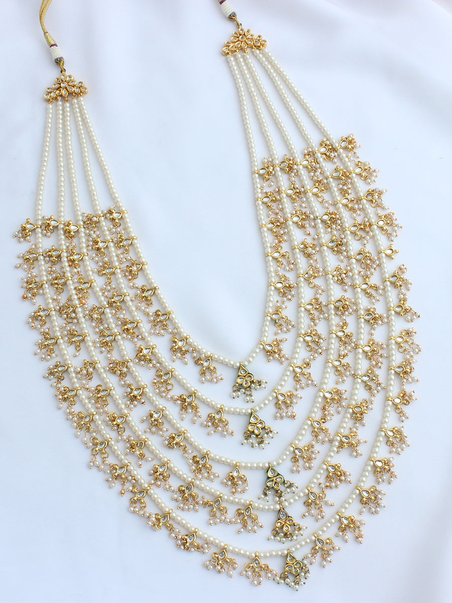 Mehru 5 Layered Necklace-White
