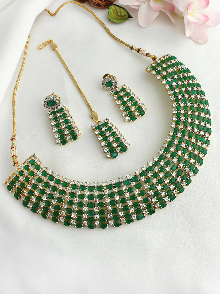 Suzain Necklace Set-Green