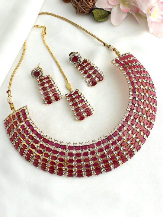 Suzain Necklace Set-Ruby Pink