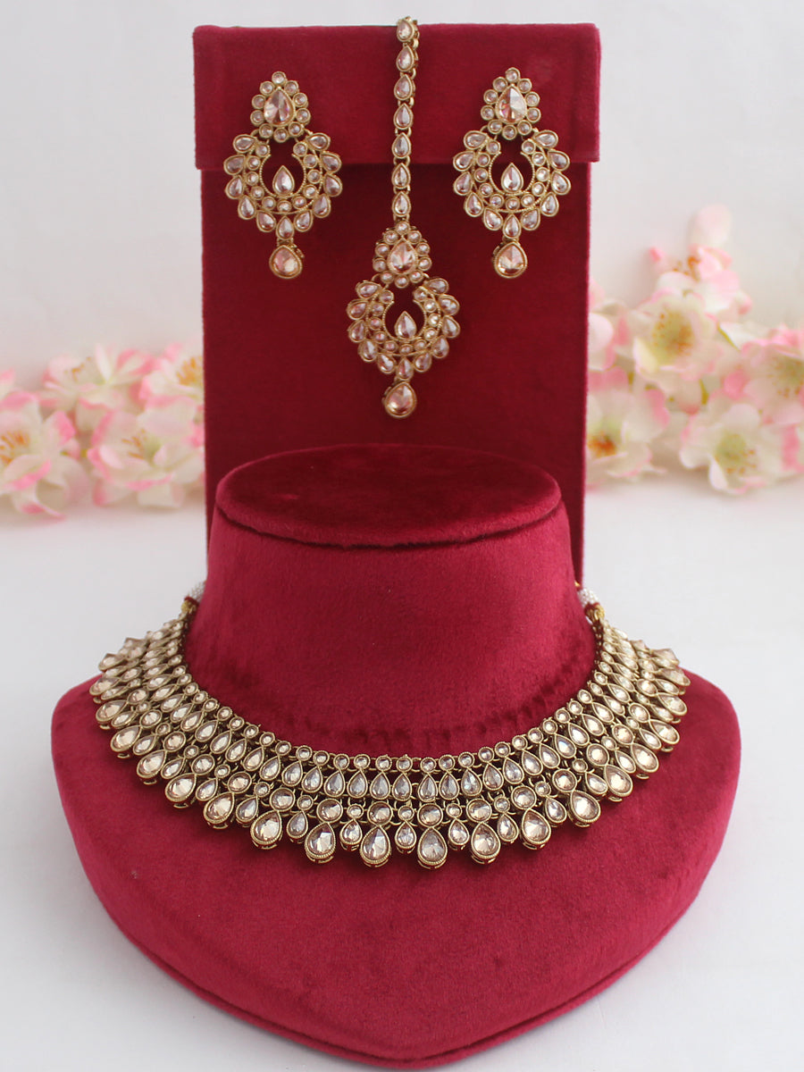 Zareen Necklace Set-Golden