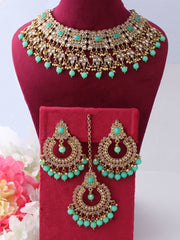 Sharmin Necklace Set-Mint Green