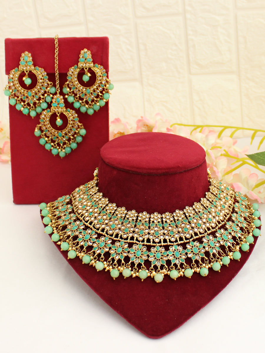 Alia Necklace Set-mint Green