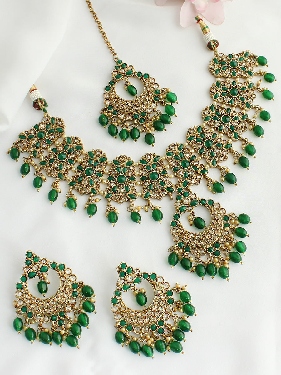 Poorva Necklace Set - Green