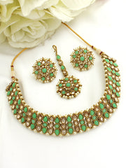 Izna Necklace Set-Mint Green