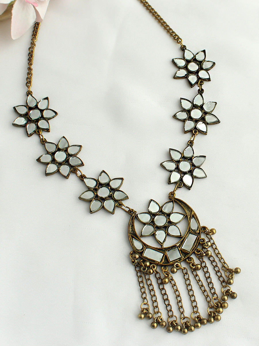 Aaina Long Necklace-Antique Gold