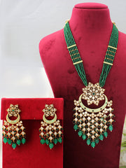 Raipur Long Necklace Set-Green