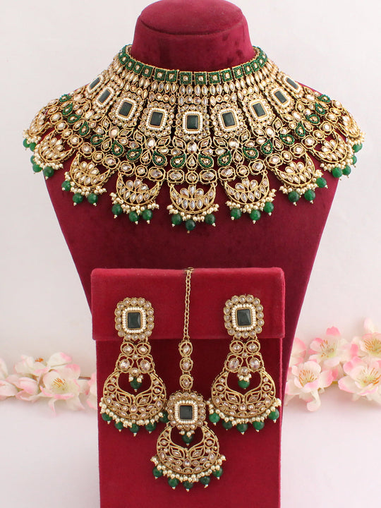 Sameera Necklace Set-Green