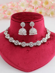 Jaanvi Necklace Set-Silver