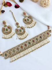 Maryam Choker Necklace Set-gold-Multicolor
