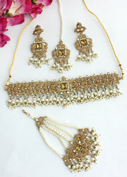 Shabina Necklace Set-Gold