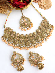 Nafisa Necklace Set -Peach