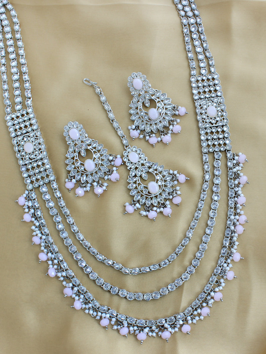 Dishita Necklace Set-Pastel Pink